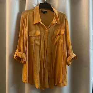 Mustard sheer blouse XL